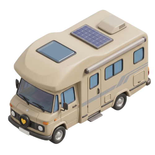 Ilustración de una autocaravana